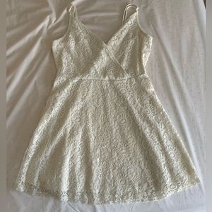 White mini embroidered dress